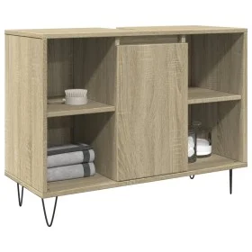 Badezimmerschrank aus Sonoma-Eichen-Ingenieurholz 80x33x60 cm von , Badezimmermöbel - Ref: Foro24-849680, Preis: 62,82 €, Rab...