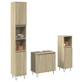 3-teiliges Badezimmermöbelset aus Eichenholz-Sonoma-Sperrholz. von , Badezimmermöbel - Ref: Foro24-3307674, Preis: 170,61 €, ...