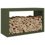 Leñero de acero verde 100x40x80 cm de , Bolsas y soportes de leña - Ref: Foro24-850985, Precio: 112,86 €, Descuento: %