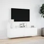 Wall-mounted TV stand with LED lights white 140x31x38 cm by , TV Furniture - Ref: Foro24-852369, Price: 95,75 €, Discount: %