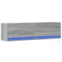Mueble de TV de pared con luces LED gris Sonoma 140x31x38 cm de , Muebles TV - Ref: Foro24-852374, Precio: 103,03 €, Descuent...