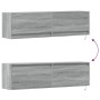 Mueble de TV de pared con luces LED gris Sonoma 140x31x38 cm de , Muebles TV - Ref: Foro24-852374, Precio: 103,03 €, Descuent...