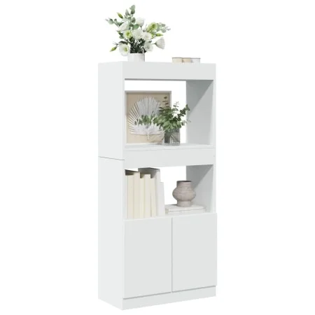White engineered wood sideboard 63x33x140 cm by , Bookcases and shelves - Ref: Foro24-855106, Price: 76,91 €, Discount: %