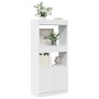 Weißer Schrank aus Holzwerkstoff 63x33x140 cm von , Bücherregale und Regale - Ref: Foro24-855106, Preis: 77,90 €, Rabatt: %
