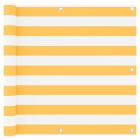 Balkonmarkise aus weißem und gelbem Oxford-Stoff, 90 x 400 cm von vidaXL, Sonnenschirme - Ref: Foro24-134905, Preis: 23,38 €,...