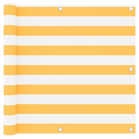 Balkonmarkise aus weißem und gelbem Oxford-Stoff, 90 x 400 cm von vidaXL, Sonnenschirme - Ref: Foro24-134905, Preis: 26,17 €,...