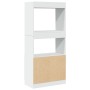 Weißer Schrank aus Holzwerkstoff 63x33x140 cm von , Bücherregale und Regale - Ref: Foro24-855106, Preis: 77,90 €, Rabatt: %