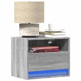 Wand-Nachttische mit LED-Lichtern, 2 Stück, in Sonoma-Grau. von , Nachttische - Ref: Foro24-852072, Preis: 59,65 €, Rabatt: %