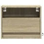 Wall-mounted bedside tables with LED lights, 2 units Sonoma oak. by , Nightstands - Ref: Foro24-852066, Price: 57,78 €, Disco...