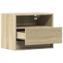 Wand-Nachttische mit LED-Lichtern, 2 Stück, Sonoma-Eiche. von , Nachttische - Ref: Foro24-852066, Preis: 58,30 €, Rabatt: %