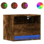 Wall-mounted bedside tables with LED lights 2 units smoked oak by , Nightstands - Ref: Foro24-852070, Price: 59,45 €, Discoun...