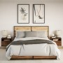Wall-mounted bedside tables with LED lights 2 units smoked oak by , Nightstands - Ref: Foro24-852070, Price: 59,45 €, Discoun...