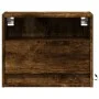 Wand-Nachttische mit LED-Lichtern, 2 Stück, in geräucherter Eiche. von , Nachttische - Ref: Foro24-852070, Preis: 58,93 €, Ra...