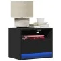 Wall-mounted bedside tables with LED lights, 2 units, black by , Nightstands - Ref: Foro24-852064, Price: 61,00 €, Discount: %