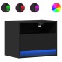 Wand-Nachttische mit LED-Lichtern, 2 Stück, Schwarz von , Nachttische - Ref: Foro24-852064, Preis: 61,52 €, Rabatt: %