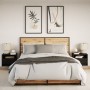 Mesitas de noche de pared con luces LED 2 unidades negro de , Mesitas de noche - Ref: Foro24-852064, Precio: 61,20 €