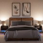 Wall-mounted bedside tables with LED lights, 2 units, black by , Nightstands - Ref: Foro24-852064, Price: 61,52 €, Discount: %