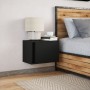Wall-mounted bedside table with black LED lights by , Nightstands - Ref: Foro24-852091, Price: 36,95 €, Discount: %