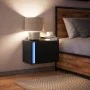 Wall-mounted bedside table with black LED lights by , Nightstands - Ref: Foro24-852091, Price: 36,51 €, Discount: %