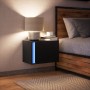 Wand-Nachttisch mit LED-Lichtern in Schwarz von , Nachttische - Ref: Foro24-852091, Preis: 36,95 €, Rabatt: %