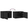 Wall-mounted bedside table with black LED lights by , Nightstands - Ref: Foro24-852091, Price: 36,51 €, Discount: %