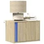 Wall-mounted bedside table with LED lights Sonoma oak by , Nightstands - Ref: Foro24-852093, Price: 35,47 €, Discount: %