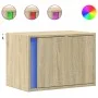 Wall-mounted bedside table with LED lights Sonoma oak by , Nightstands - Ref: Foro24-852093, Price: 35,47 €, Discount: %