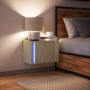 Mesita de noche de pared con luces LED roble Sonoma de , Mesitas de noche - Ref: Foro24-852093, Precio: 35,99 €, Descuento: %