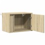 Mesita de noche de pared con luces LED roble Sonoma de , Mesitas de noche - Ref: Foro24-852093, Precio: 35,99 €, Descuento: %