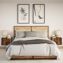 Wall-mounted bedside tables with LED lights 2 units smoked oak by , Nightstands - Ref: Foro24-852098, Price: 60,58 €, Discoun...