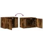 Wall-mounted bedside tables with LED lights 2 units smoked oak by , Nightstands - Ref: Foro24-852098, Price: 59,85 €, Discoun...