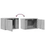 Wall-mounted bedside tables with LED lights, 2 units in Sonoma grey. by , Nightstands - Ref: Foro24-852100, Price: 61,76 €, D...