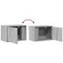 Wand-Nachttische mit LED-Lichtern, 2 Stück, in Sonoma-Grau. von , Nachttische - Ref: Foro24-852100, Preis: 62,51 €, Rabatt: %