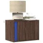 Wall-mounted bedside tables with LED lights, 2 units, brown oak. by , Nightstands - Ref: Foro24-852102, Price: 61,76 €, Disco...