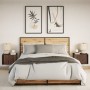 Wall-mounted bedside tables with LED lights, 2 units, brown oak. by , Nightstands - Ref: Foro24-852102, Price: 62,51 €, Disco...