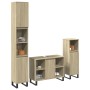 Set de muebles de baño 3 pzas madera contrachapada roble Sonoma de , Muebles de baño - Ref: Foro24-3307681, Precio: 204,03 €,...