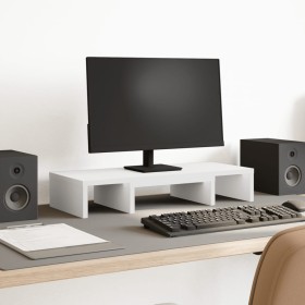 Adjustable white wooden screen stand 60x24x10.5 cm by , Computer bases and risers - Ref: Foro24-854625, Price: 20,38 €, Disco...