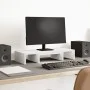 Adjustable white wooden screen stand 60x24x10.5 cm by , Computer bases and risers - Ref: Foro24-854625, Price: 21,31 €, Disco...