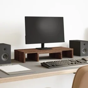 Adjustable screen stand made of brown oak wood, 60x24x10.5 cm by , Computer bases and risers - Ref: Foro24-854631, Price: 22,...