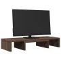 Adjustable screen stand made of brown oak wood, 60x24x10.5 cm by , Computer bases and risers - Ref: Foro24-854631, Price: 22,...