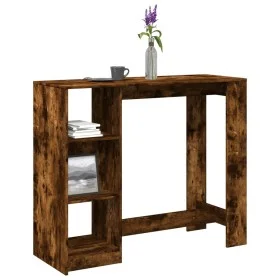 Tall table with smoked oak shelf 124x46x103.5 cm by , Kitchen and dining tables - Ref: Foro24-854395, Price: 101,99 €, Discou...