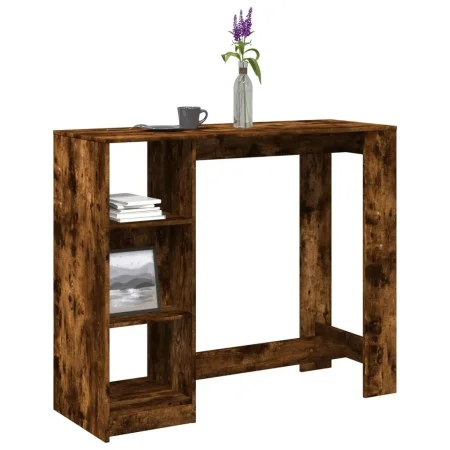 Tall table with smoked oak shelf 124x46x103.5 cm by , Kitchen and dining tables - Ref: Foro24-854395, Price: 101,99 €, Discou...