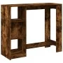 Mesa alta con estante roble ahumado 124x46x103,5 cm de , Mesas de cocina y de comedor - Ref: Foro24-854395, Precio: 101,99 €,...