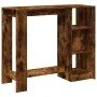 Tall table with smoked oak shelf 124x46x103.5 cm by , Kitchen and dining tables - Ref: Foro24-854395, Price: 101,99 €, Discou...