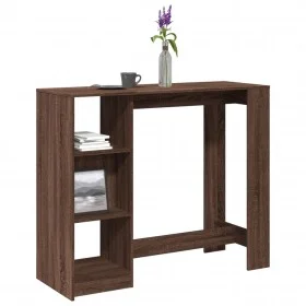Tall table with oak brown shelf 124x46x103.5 cm by , Kitchen and dining tables - Ref: Foro24-854397, Price: 91,83 €, Discount: %