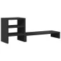 Monitorständer Schreibtischorganizer aus schwarzem Ingenieurholz von , Computersockel und -erhöhungen - Ref: Foro24-854734, P...