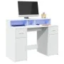 Schreibtisch mit LED-Licht, aus weißem Ingenieurholz, 120x55x91 cm. von , Schreibtische - Ref: Foro24-3309411, Preis: 194,37 ...