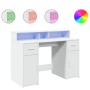 Engineered wood white desk with LED light 120x55x91 cm by , Desks - Ref: Foro24-3309411, Price: 187,24 €, Discount: %