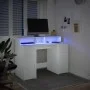 Engineered wood white desk with LED light 120x55x91 cm by , Desks - Ref: Foro24-3309411, Price: 194,37 €, Discount: %