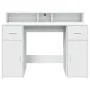 Engineered wood white desk with LED light 120x55x91 cm by , Desks - Ref: Foro24-3309411, Price: 194,37 €, Discount: %